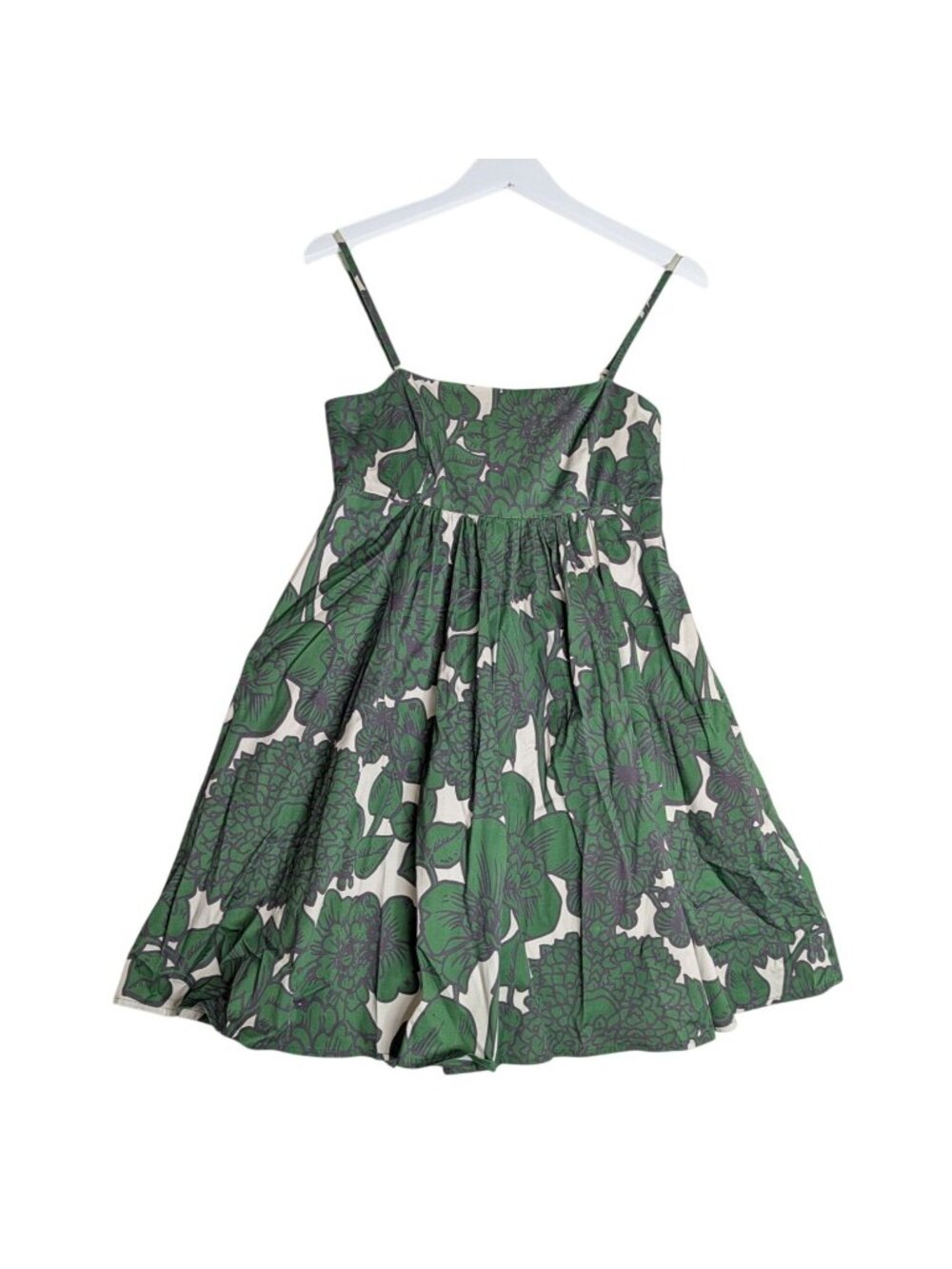 Hutch Anthropologie Green Floral Bandeau Spaghetti Strap Romper XS Cotton Blend - Picture 2 of 16
